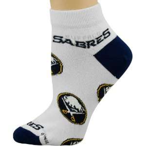  Buffalo Sabres Ladies White All Over Team Logo Ankle Socks 
