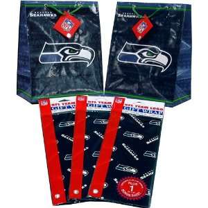 Pro Specialties Seattle Seahawks Medium Size Gift Bag & Wrapping Paper 