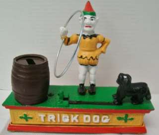 VINTAGE TRICK DOG BANK IN WORKING CONDITION REPRODUCTION TAIWAN CAST 