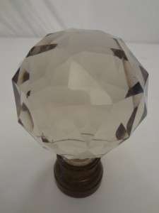 Beautiful Antique Crystal NEWEL POST FINIAL Faceted Glass Ball  