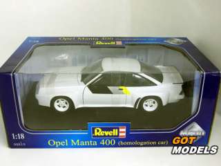 OPEL MANTA 400 HOMOLOGATION CAR IN WHITE  1/18 SCALE REVELL MODELS 
