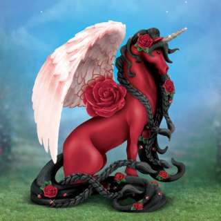 Mystic Rose Unicorn Figurine Hamilton Collection Bradford Exchange 