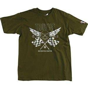 Troy Lee Designs Skull T Shirt   2X Large/Army Green 