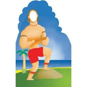  Hawaiian Beach Guy Ukulele Stand In Life Size Cardboard 