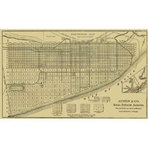   TEXAS (TX) AUSTIN & CO. REAL ESTATE AGENTS MAP 1891