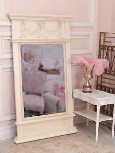 Shabby Cottage Chic Cream Trumeau Mirror French Swag  