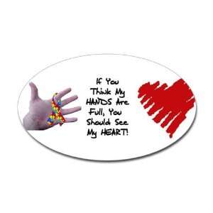  autism my heart is full Autism Oval Sticker by  