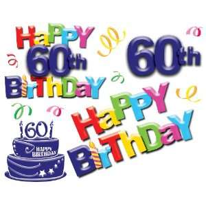  Happy 60th Birthday Giant Wall Decals
