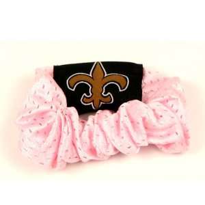 New Orleans Saints Pink Hair Scrunchie   Hair Twist   Ponytail Holder