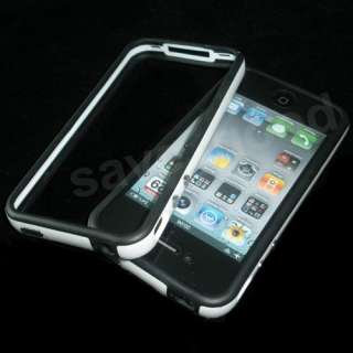 Bumper Frame Black and White Case for Apple iphone 4  