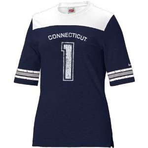 Nike Connecticut Huskies (UConn) #1 Navy Blue Womens College Football 