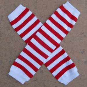   Sweet Legs Infant Baby Toddler Child Leg Warmers   Red & White Stripe