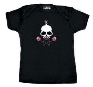   Skull Pink Rattle Baby T Shirt   Available in Baby Sizes Clothing