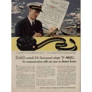 Kodak created, U.S. Government adopts V Mail for communication with 