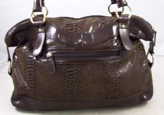 Hot in Hollywood Snake Embossed Chocolate Handbag Purse  