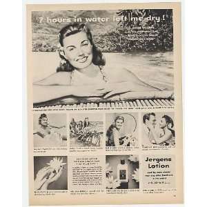 1950 Esther Williams Jergens Lotion Print Ad (3833) 