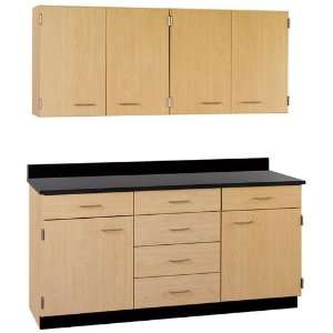   Six Drawer, Six Door Wall and Base Cabinet Set 60W