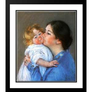  Cassatt, Mary, 20x22 Framed and Double Matted A Kiss For 