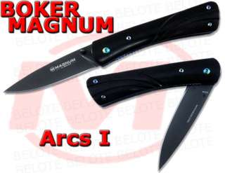 Boker Magnum ARCS I Folding Knife Plain Edge Wood Handle 01RY917 **NEW 