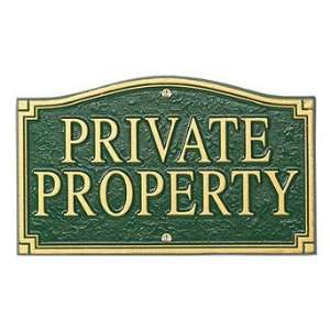  Private Property Plaque   Green/Gold   Frontgate