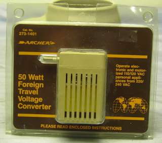Archer 50 Watt Foreign Travel Voltage Converter NOS  