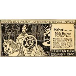  1896 Ad Pabst Extract Co. Tonic Nutritious Beverage 
