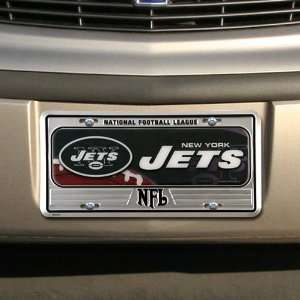  New York Jets Silver Metal License Plate Sports 