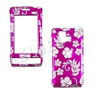 GLITTER PINK FLOWERS snap on hard case faceplate for LG Vx9700 Dare 