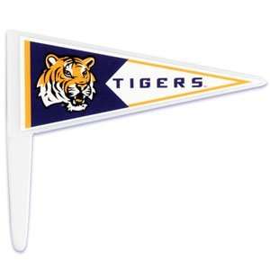  LSU Tigers Cupcake Pennant Pick   Set of 12
