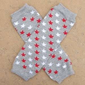  Baby Toddler Leg Warmers   All Star Gray Red & White 