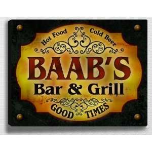  Baabs Bar & Grill 14 x 11 Collectible Stretched 