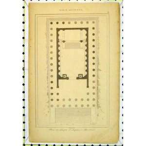  Plan Temple Jupiter Baalbeck Map Antique Print