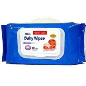 Baby Wipes Travel Pack 80 Count Unscented Case Pack 24