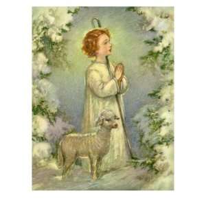  Young Shepherd Praying Giclee Poster Print, 30x40