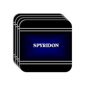   Name Gift   SPYRIDON Set of 4 Mini Mousepad Coasters (black design