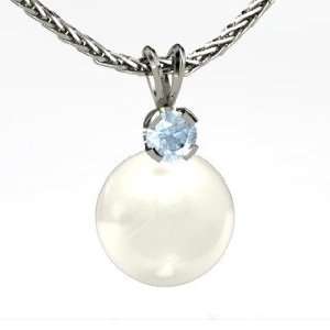 Europa Pendant, White Cultured Pearl 14K White Gold Necklace with 