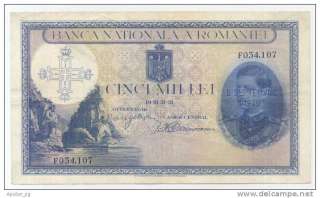ROMANIA   RUMÄNIEN  5000 Lei 1931 ovpt. 6.September 1940 VF+ * RARE 