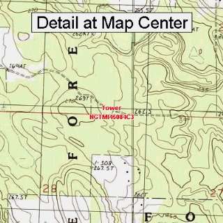 USGS Topographic Quadrangle Map   Tower, Michigan (Folded/Waterproof 