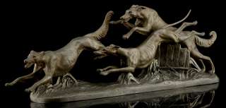 IMPRESSIVE ORIGINAL 1930 ART DECO GREYHOUND DOG RACING SCULPTURE 