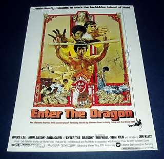 ENTER THE DRAGON CAST PP SIGNED POSTER 12X8 BRUCE LEE  
