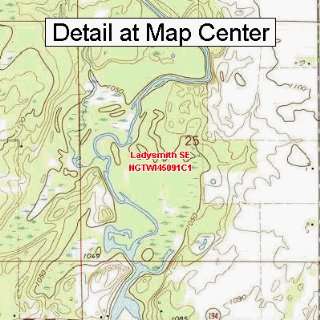 USGS Topographic Quadrangle Map   Ladysmith SE, Wisconsin (Folded 