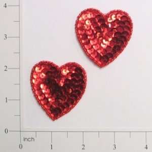  Heart Sequin Applique Pack of 2 Arts, Crafts & Sewing