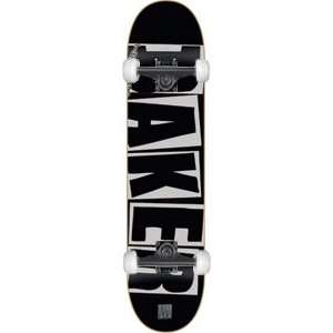 Baker Brand Logo Black/Silver Complete Skateboard   8.0 w/Mini Logos 