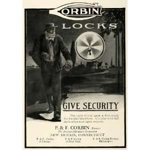  1918 Ad P. F. Corbin Burglar Key Home Locks Security 