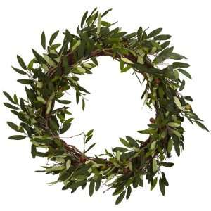 Real Looking 20 Olive Wreath Green Colors   Silk Wreath  