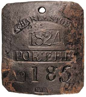 1824 PORTER Slave Hire Identification Tag  