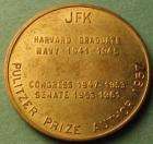 John F. Kennedy Presidential Token. Approximately 28mm. Some spots and 