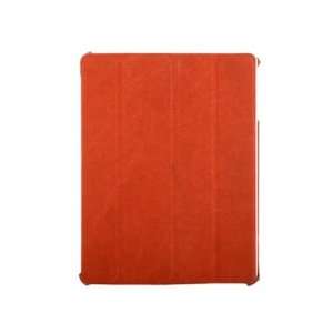 Caj Pad Canvas Hard Flip Case for iPad 2 (Coral) with the auto on off 