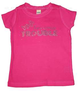Here Comes Trouble Rhinestone Shirt Baby Toddler Girl  