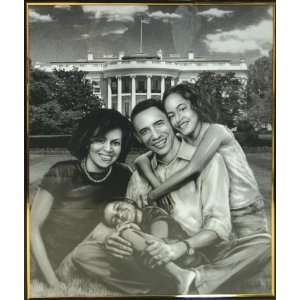  Framed Barack Obama Art   The Presidential Family Office 